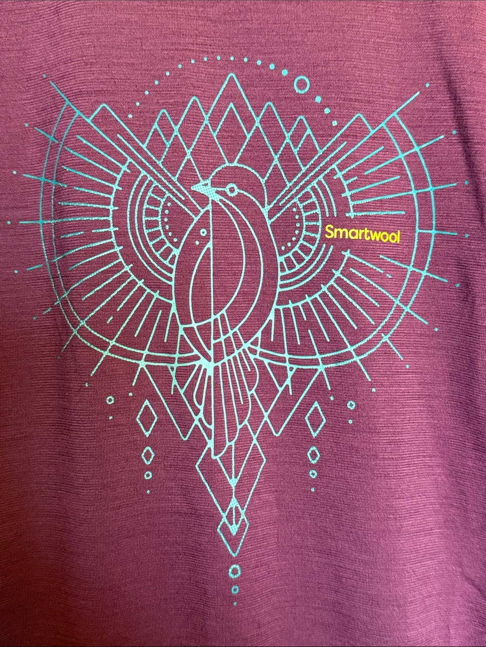 Smartwool plum short sleeve tee with geometric bird graphic - Picture 4 of 6